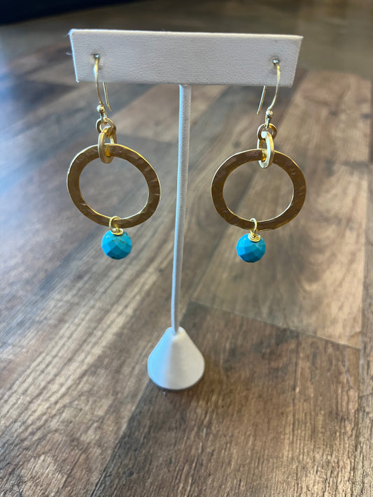 Holly Zaves Gold/Turquoise  Earring