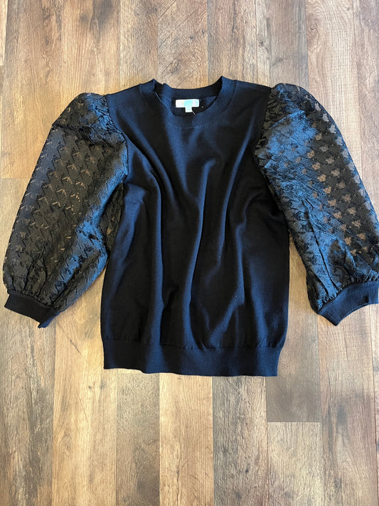 Jade 3/4 Lace Sleeve Sweater