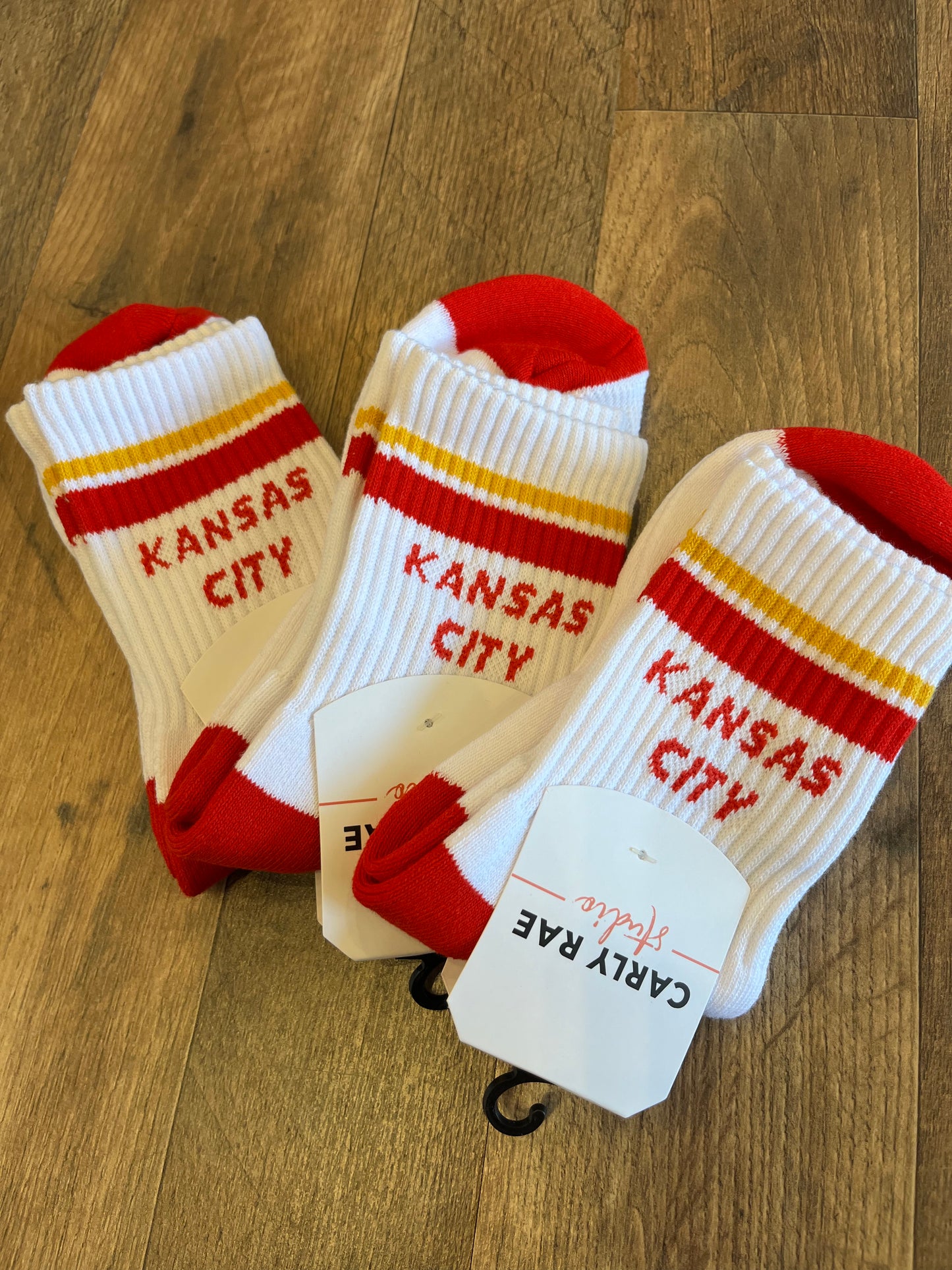 Carly Rae Studio Kansas City Crew Socks- White