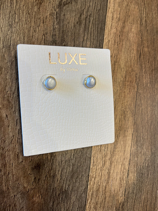 Virtue Lallie Pearl Bezel Stud