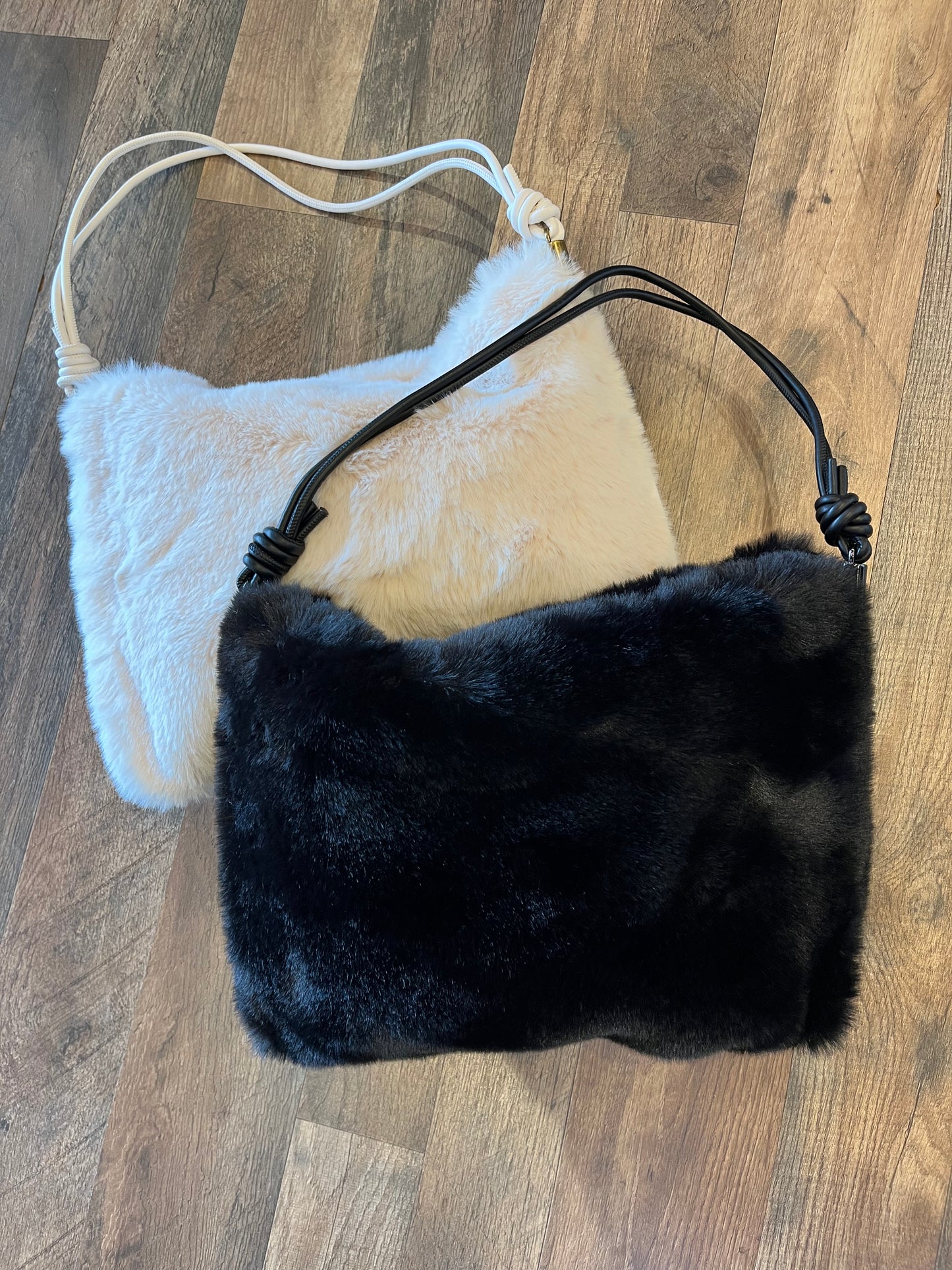 Steve Madden Faux Fur Hobo Handbag